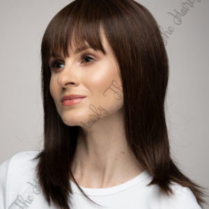 Peruka 50% włos naturalny, 50% włos syntetyczny, czekoladowy brąz