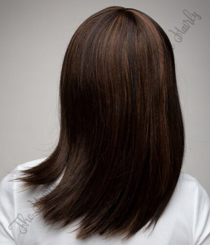 Peruka 50% włos naturalny, 50% włos syntetyczny, czekoladowy brąz - obrazek 4