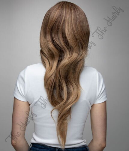 Peruka syntetyczna Ciemny Blond Ombre Grzywka Falowane - obrazek 4