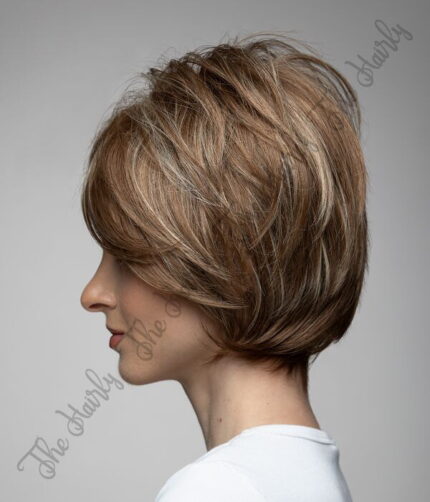 Peruka 50% włos naturalny, 50% włos syntetyczny, ciemny blond z pasemkami - obrazek 3