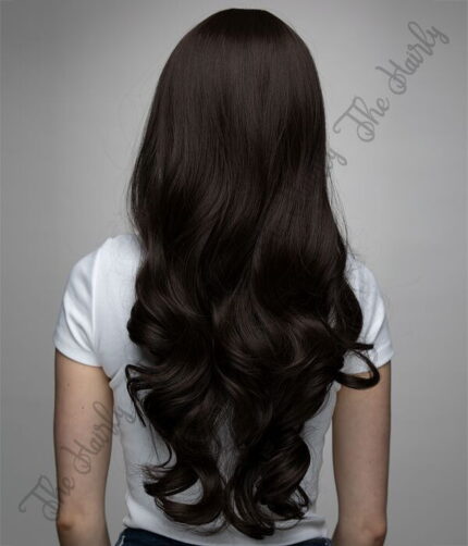 Peruka syntetyczna głęboki brąz fale nowa kolekcja - obrazek 4