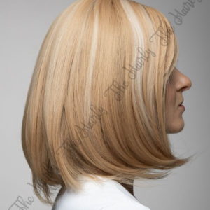 z syntetycznych włosów peruka blond krótki bobik