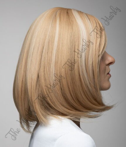 z syntetycznych włosów peruka blond krótki bobik