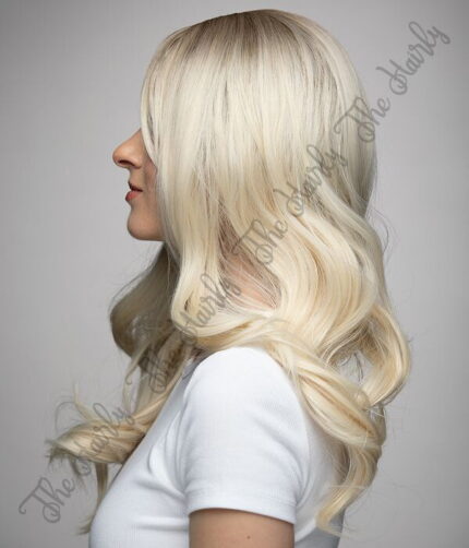 Peruka syntetyczna popielaty blond z odrostem - obrazek 3