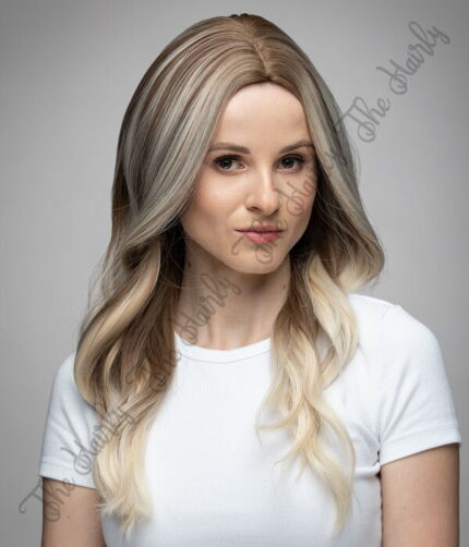 Peruka syntetyczna blond balayage