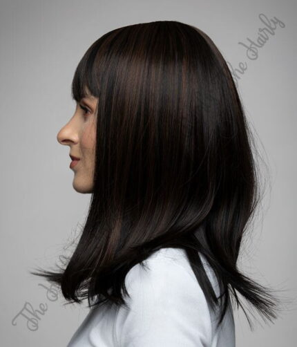 Peruka syntetyczna głęboki brąz kleopatra z pasemkami nowa kolekcja - obrazek 3