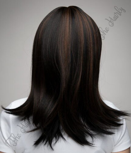 Peruka syntetyczna głęboki brąz kleopatra z pasemkami nowa kolekcja - obrazek 4