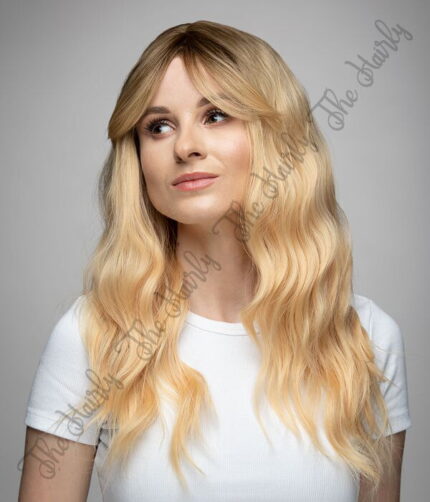 syntetyczna perułka blond wet look