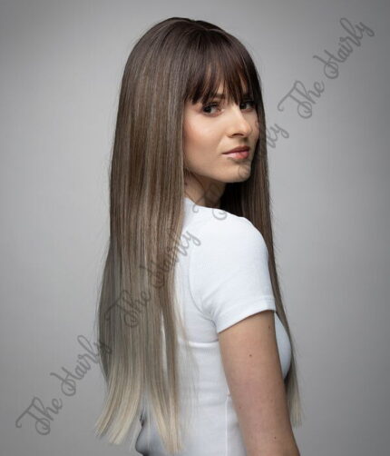 Peruka syntetyczna tricolore proste grzywka - obrazek 3