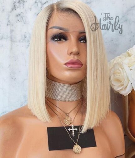 peruka naturalna front lace popielaty blond