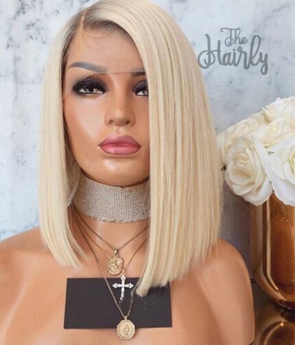 peruka naturalna front lace popielaty blond