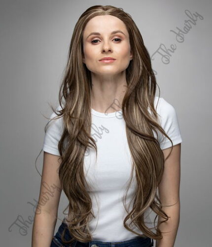syntetyk Front Lace ciemny blond balayage