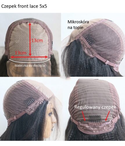 Peruka naturalna front lace mikroskóra bob balayage 18/22 - obrazek 4