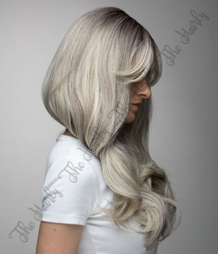 peruka z włosów syntetycznych blond balayage