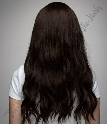 peruka syntetyczna gleboki braz falowane