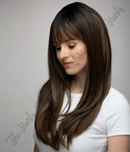 peruka syntetyczna braz z pasemkami