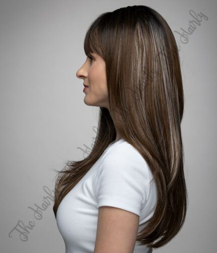 peruka syntetyczna braz z pasemkami