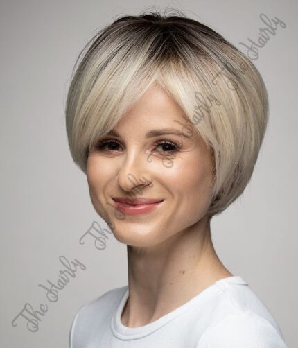 peruki syntetyczna krotki blond bob