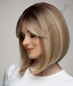 peruka syntetyczna blond bob z pasemkami