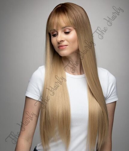 peruka syntetyczna cieply blond z odrostem