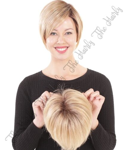 Tupet syntetyczny mono top front lace 15cm - ręcznie szyty - obrazek 3