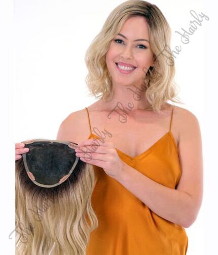 tupet syntetyczny blond z odrostem