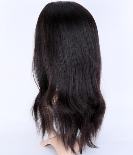 Tupet naturalny ręcznie szyty z mikroskórą kolor czarny - obrazek 6