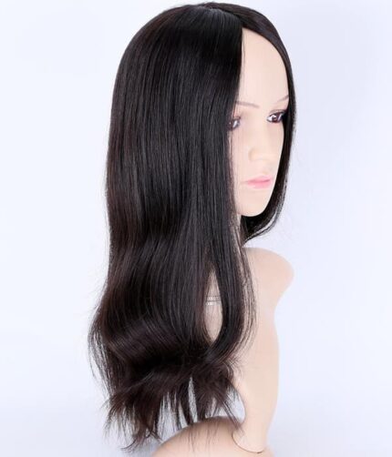 Tupet naturalny ręcznie szyty z mikroskórą kolor czarny - obrazek 4