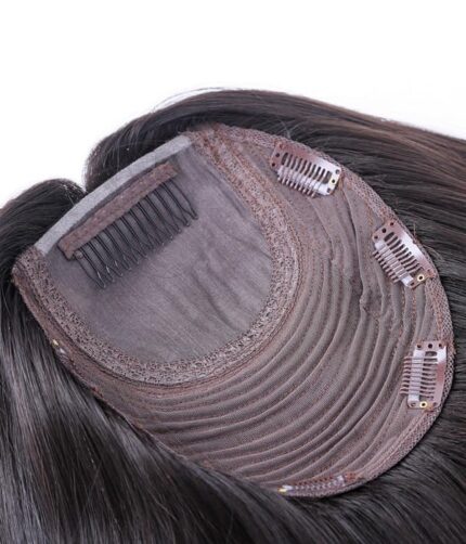 Tupet naturalny ręcznie szyty z mikroskórą kolor czarny - obrazek 3