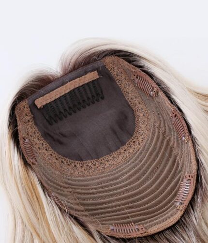 Tupet naturalny z mikroskórą kolor blond z pasemkami i odrostem - obrazek 3