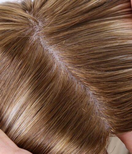 Tupet naturalny z mikroskórą mix kolorów 4 i 10 z odrostem w kolorze 3 - obrazek 4