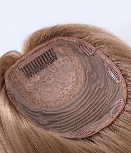 Tupet naturalny ręcznie szyty z mikroskórą kolor ciemny blond - obrazek 5