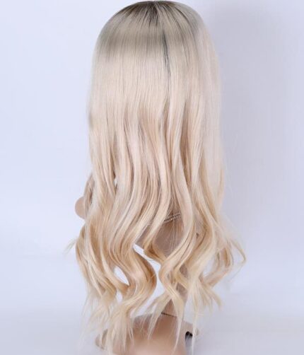 Tupet naturalny z mikroskórą ręcznie szyty kolor blond 60 z odrostem - obrazek 4