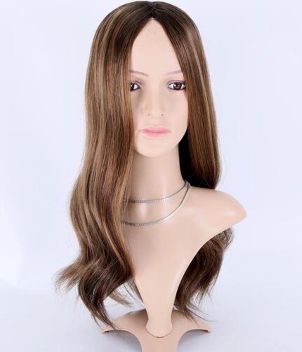 Tupet naturalny z mikroskórą kolor karmelowy 10 z brązem 8 - obrazek 3