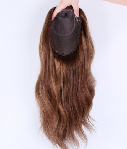 Tupet naturalny z mikroskórą mix kolorów 4 i 10 z odrostem w kolorze 3 - obrazek 3