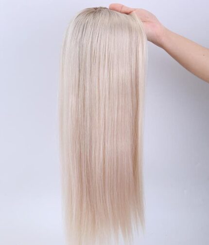 Tupet naturalny z mikroskórą kolor popielaty blond z mysim odrostem - obrazek 3