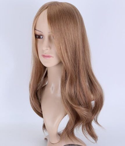 Tupet naturalny ręcznie szyty z mikroskórą kolor ciemny blond - obrazek 3