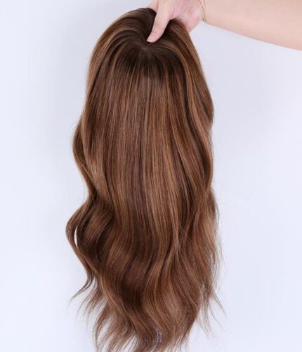 Tupet naturalny z mikroskórą mix kolorów 4 i 10 z odrostem w kolorze 3 - obrazek 5