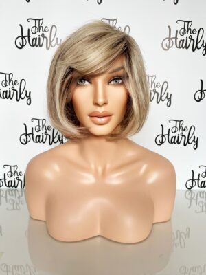 Peruka naturalna Maria front lace z częściowym monofilamentem kolor blond z odrostem