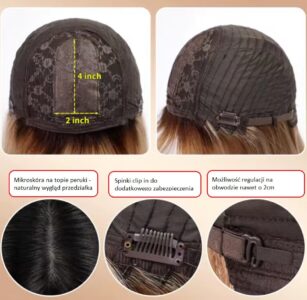 Peruka naturalna Sarah z grzywką i częściowym monofilamentem - obrazek 15