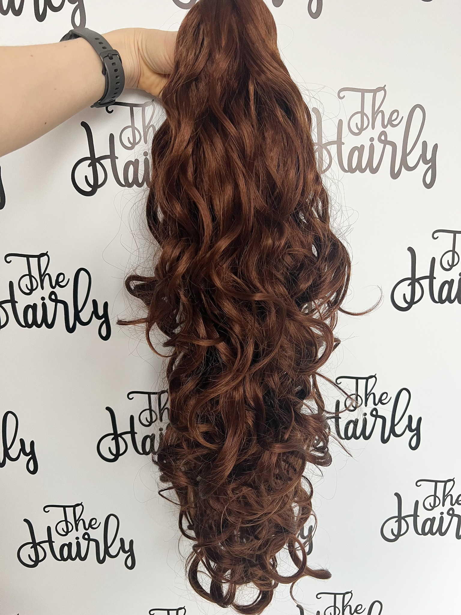 IMG_5995 Kucyk syntetyczny kręcony 60cm na klips kasztanowy brąz nr 30 - obrazek 1