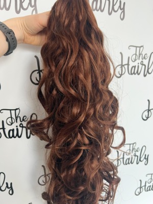 Kucyk syntetyczny kręcony 60cm na klips kasztanowy brąz nr 30 - obrazek 5