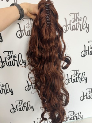 Kucyk syntetyczny kręcony 60cm na klips kasztanowy brąz nr 30 - obrazek 4