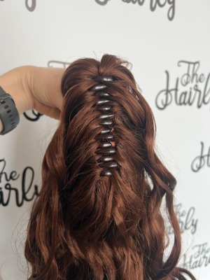 Kucyk syntetyczny kręcony 60cm na klips kasztanowy brąz nr 30 - obrazek 3