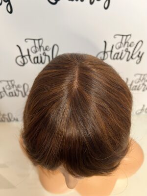 Peruka 50% włos naturalny, 50% włos syntetyczny, czekoladowy brąz - obrazek 4