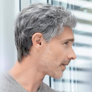 Peruka męska syntetyczna JUSTIN Ear-to-Ear Lace Front i Double Mono)