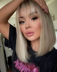 Peruka naturalna front lace mikroskóra blond bob z odrostem photo review