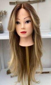 Peruka naturalna front lace mikroskóra blond balayage photo review